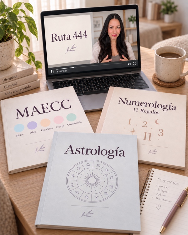Curso online de Ruta 444 en vídeo, con los libros de MAECC, Numerología y Astrología